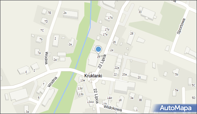 Kruklanki, 22 Lipca, 15, mapa Kruklanki