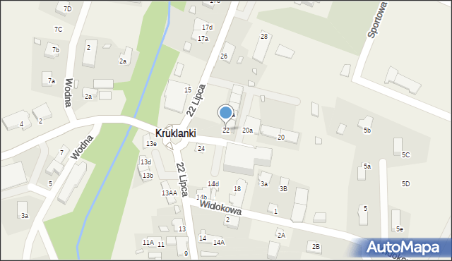 Kruklanki, 22 Lipca, 22, mapa Kruklanki