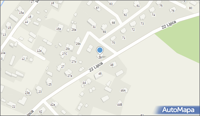 Kruklanki, 22 Lipca, 29, mapa Kruklanki