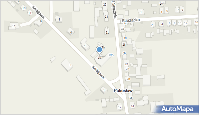 Pakosław, 22 Stycznia, 19, mapa Pakosław