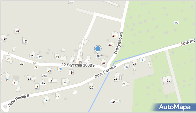 Trzebinia, 22 Stycznia 1863 r., 39, mapa Trzebinia