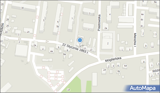 Trzemeszno, 22 Stycznia 1863 r., 9, mapa Trzemeszno