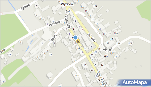 Wyrzysk, 22 Stycznia, 10, mapa Wyrzysk