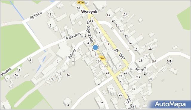 Wyrzysk, 22 Stycznia, 8, mapa Wyrzysk