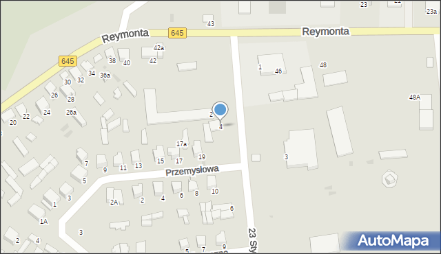 Myszyniec, 23 Stycznia, 4, mapa Myszyniec