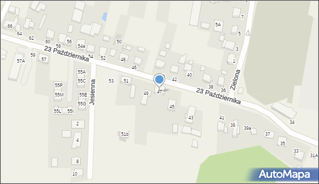 Tarnowo Podgórne, 23 Października, 47, mapa Tarnowo Podgórne
