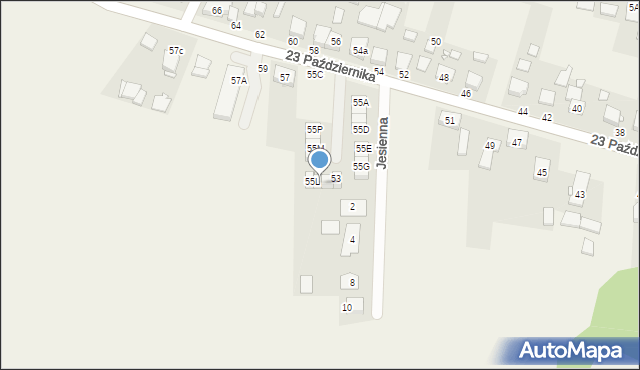 Tarnowo Podgórne, 23 Października, 55K, mapa Tarnowo Podgórne