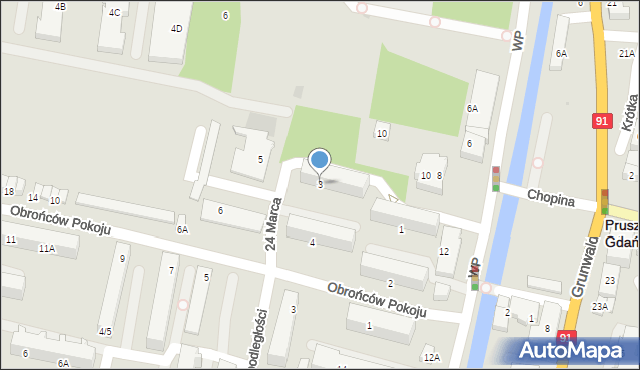 Pruszcz Gdański, 24 Marca, 3, mapa Pruszcz Gdański