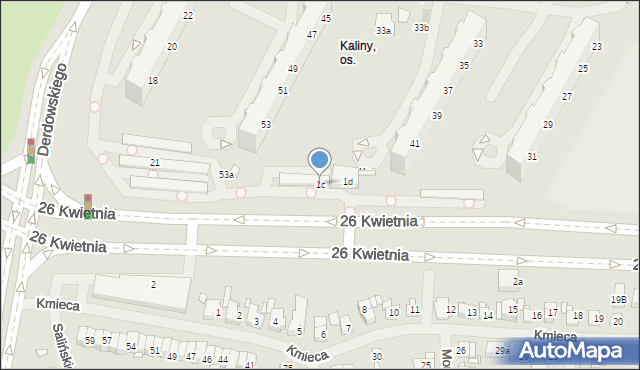 Szczecin, 26 Kwietnia, 1c, mapa Szczecina