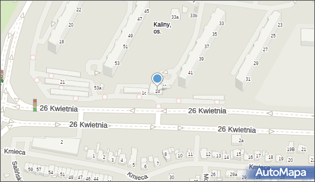 Szczecin, 26 Kwietnia, 1d, mapa Szczecina