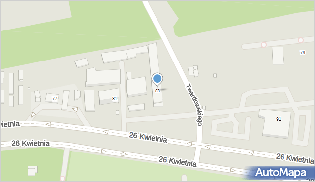 Szczecin, 26 Kwietnia, 83, mapa Szczecina