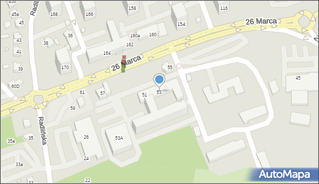 Wodzisław Śląski, 26 Marca, 53, mapa Wodzisławia Śląskiego