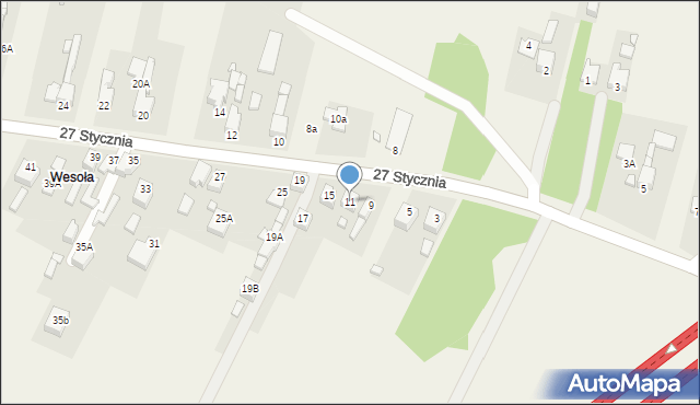 Dobieszowice, 27 Stycznia, 11, mapa Dobieszowice