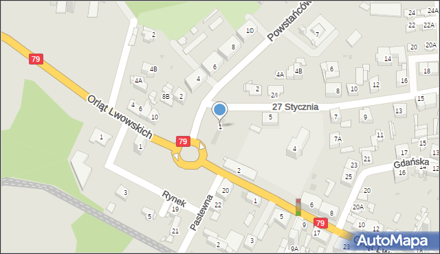 Sosnowiec, 27 Stycznia, 1, mapa Sosnowca