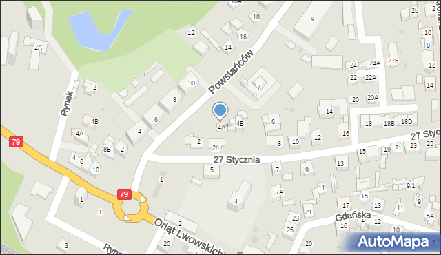 Sosnowiec, 27 Stycznia, 4A, mapa Sosnowca