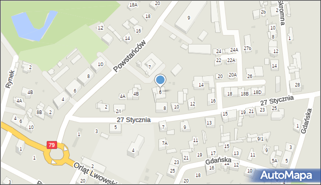 Sosnowiec, 27 Stycznia, 6, mapa Sosnowca