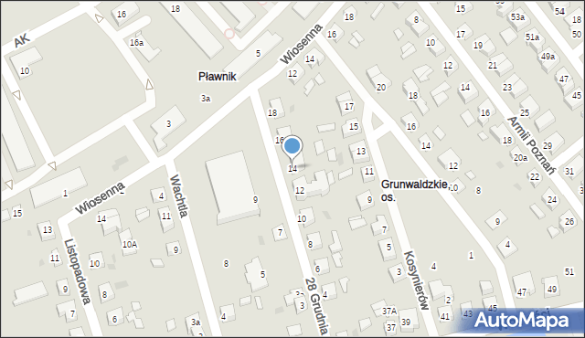 Gniezno, 28 Grudnia, 14, mapa Gniezna