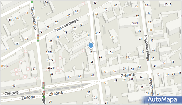 Łódź, 28 Pułku Strzelców Kaniowskich, 13, mapa Łodzi