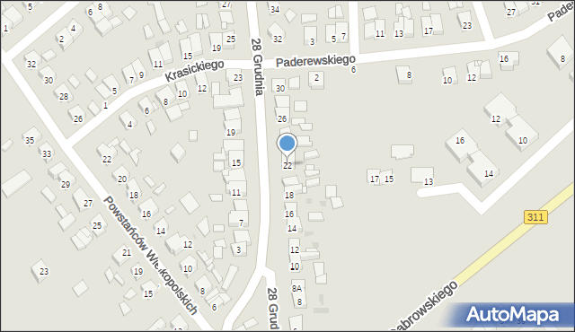 Stęszew, 28 Grudnia, 22, mapa Stęszew