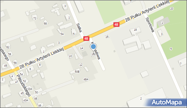 Zajezierze, 28 Pułku Artylerii Lekkiej, 16D, mapa Zajezierze