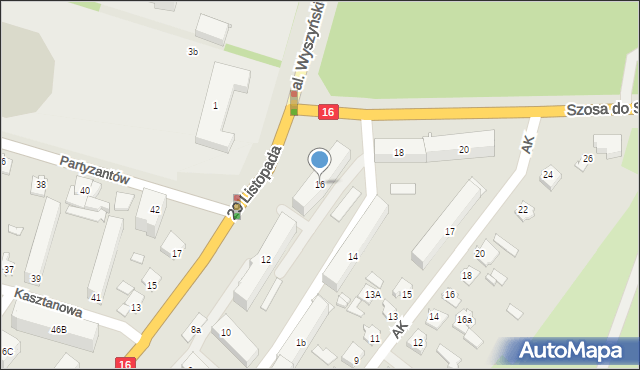 Augustów, 29 Listopada, 16, mapa Augustów