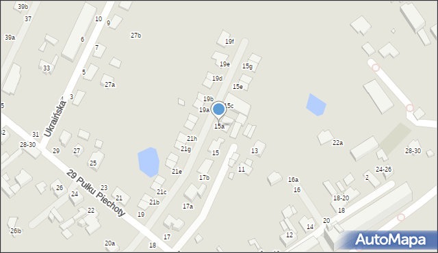 Kalisz, 29 Pułku Piechoty, 15a, mapa Kalisza