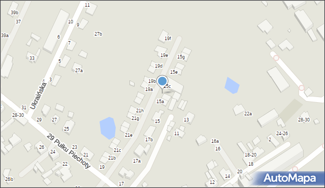 Kalisz, 29 Pułku Piechoty, 15b, mapa Kalisza