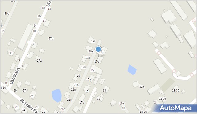 Kalisz, 29 Pułku Piechoty, 15f, mapa Kalisza