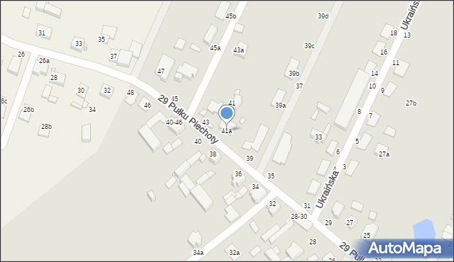 Kalisz, 29 Pułku Piechoty, 41a, mapa Kalisza