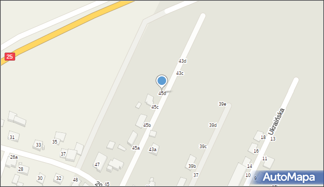 Kalisz, 29 Pułku Piechoty, 45d, mapa Kalisza