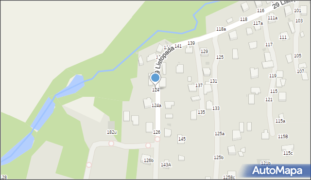 Łańcut, 29 Listopada, 124, mapa Łańcut