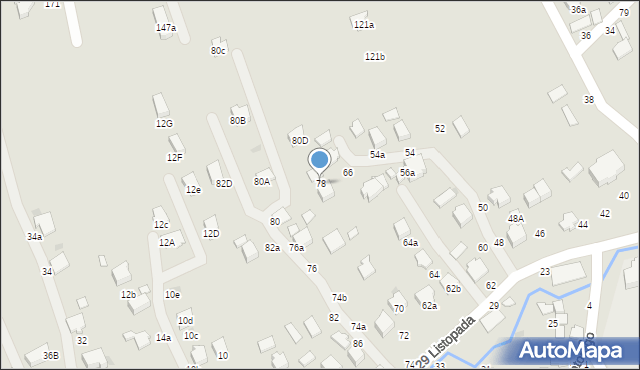 Łańcut, 29 Listopada, 78, mapa Łańcut