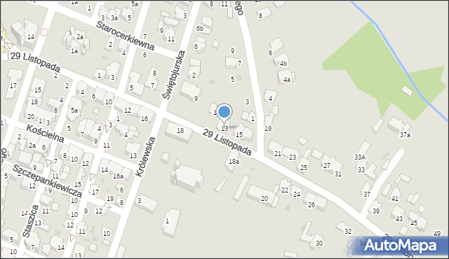 Tomaszów Lubelski, 29 Listopada, 13, mapa Tomaszów Lubelski
