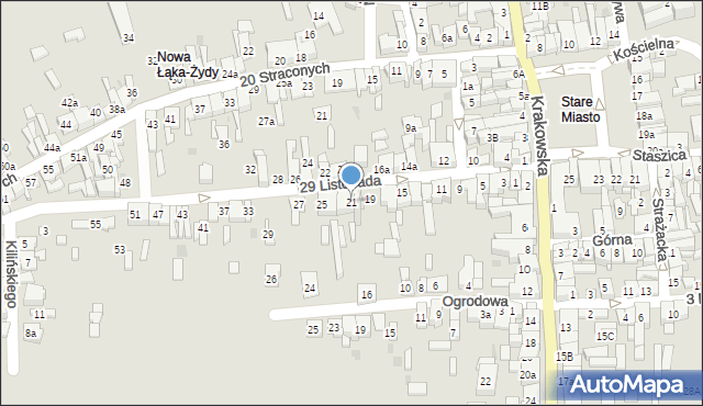 Wolbrom, 29 Listopada, 21, mapa Wolbrom