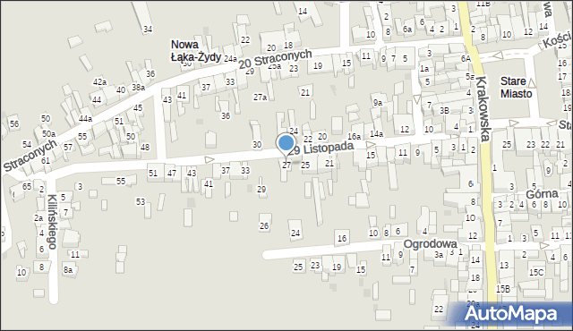 Wolbrom, 29 Listopada, 27, mapa Wolbrom