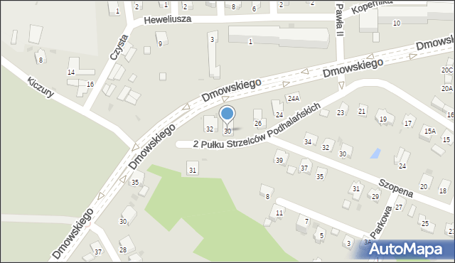 Sanok, 2 Pułku Strzelców Podhalańskich, 30, mapa Sanok