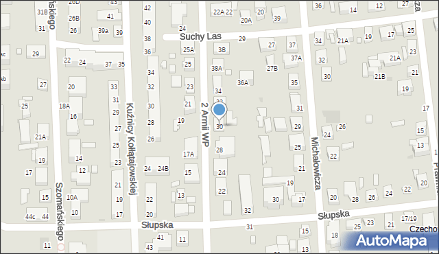 Warszawa, 2 Armii Wojska Polskiego, 30, mapa Warszawy