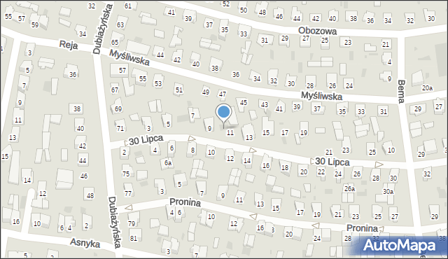 Bielsk Podlaski, 30 Lipca, 13A, mapa Bielsk Podlaski