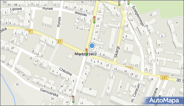 Międzyrzecz, 30 Stycznia, 1, mapa Międzyrzecz