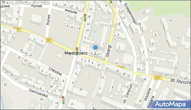 Międzyrzecz, 30 Stycznia, 7b, mapa Międzyrzecz