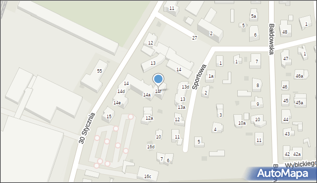 Tczew, 30 Stycznia, 14f, mapa Tczew