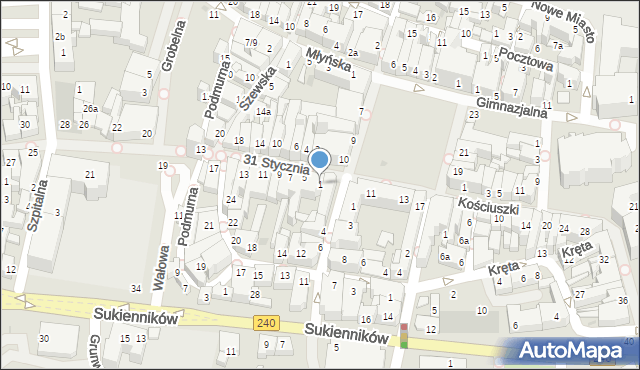 Chojnice, 31 Stycznia, 1, mapa Chojnic