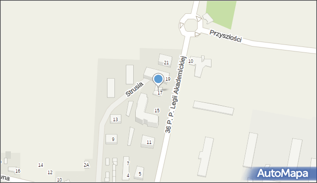Parzniew, 36 Pułku Piechoty Legii Akademickiej, 17A, mapa Parzniew