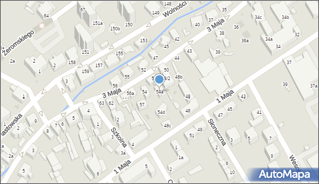 Bielawa, 3 Maja, 54a, mapa Bielawa