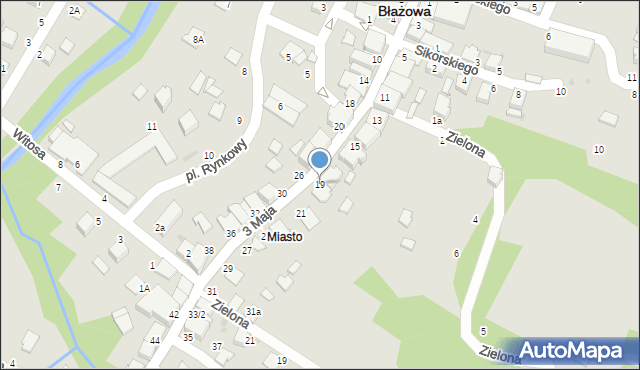 Błażowa, 3 Maja, 19, mapa Błażowa