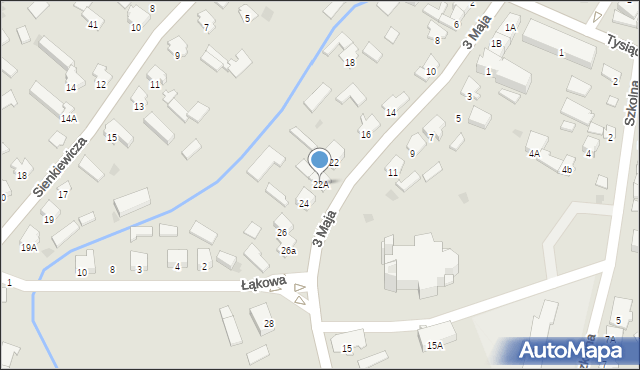 Dąbrowa Białostocka, 3 Maja, 22A, mapa Dąbrowa Białostocka