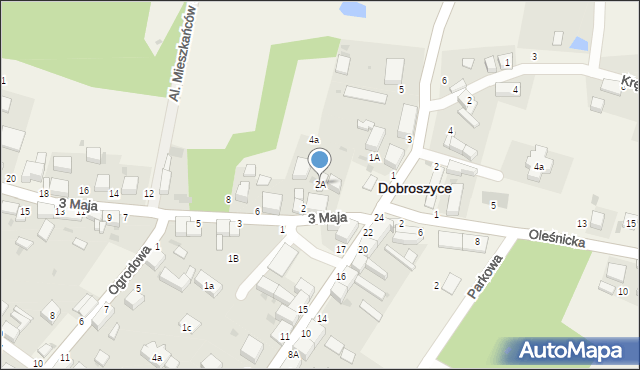 Dobroszyce, 3 Maja, 2A, mapa Dobroszyce