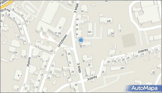 Gniezno, 3 Maja, 32, mapa Gniezna