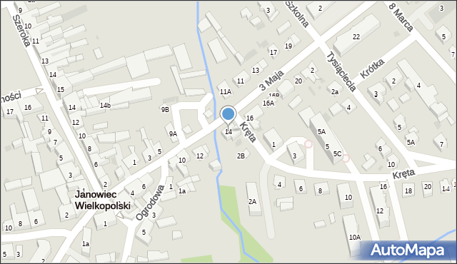 Janowiec Wielkopolski, 3 Maja, 14, mapa Janowiec Wielkopolski