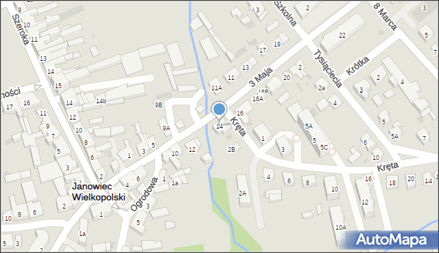 Janowiec Wielkopolski, 3 Maja, 14, mapa Janowiec Wielkopolski